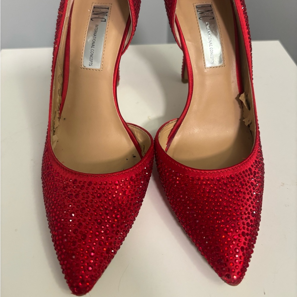 INC Elegant Red Sequin Women's Heels